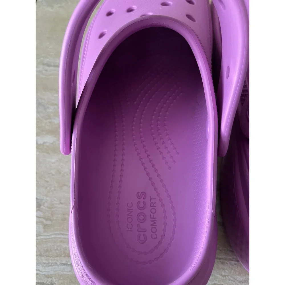 Crocs Classic Crush Clog Men 9 Women 11 Purple Platform Comfort Shoes Excellent
